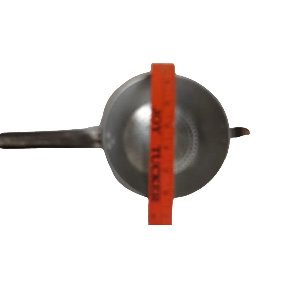vtg Aluminum Colander Strainer Long Handle Resting Hook Silver Rustic‎ Kitchen